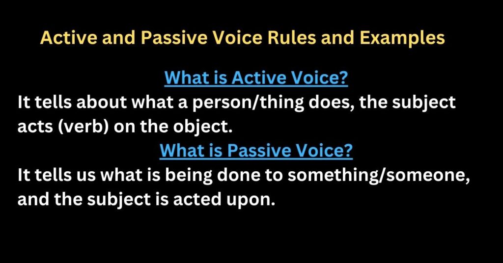 Active and Passive Voice Rules and Examples