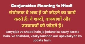 Conjunction Meaning in Hindi