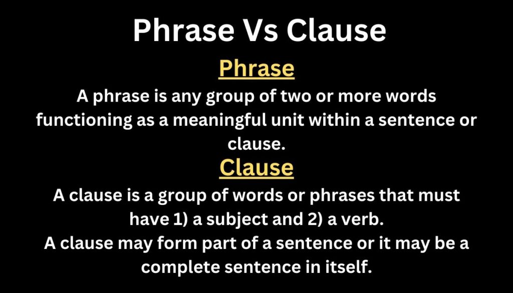 Phrase vs Clause