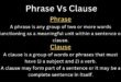 Phrase vs Clause