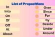 Prepositions in Hindi and list of Prepositions