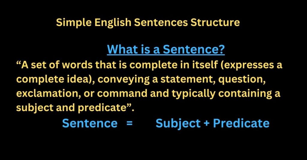 Simple English Sentences Structure