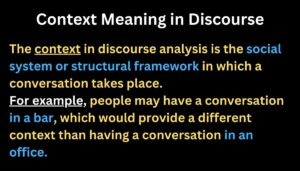 Context Meaning in Discourse