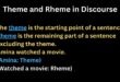 Theme and Rheme in Discourse