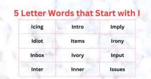 5 Letter Words that Start with 'I'