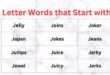5 Letter Words that Start with J