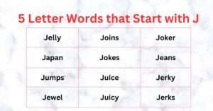 5 Letter Words that Start with J