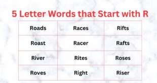 5 Letter Words that Start with R