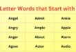 5 Letter words that start with A