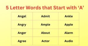 5 Letter words that start with A