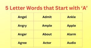 5 Letter words that start with A