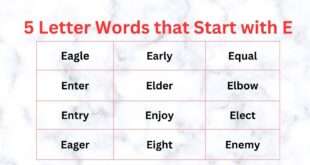 5 Letter Words that Start with E