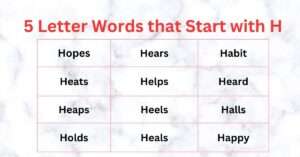 5 Letter Words that Start with h