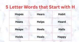 5 Letter Words that Start with h