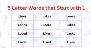 5 Letter Words that Start with L