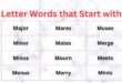 5 Letter Words that Start with M