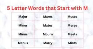 5 Letter Words that Start with M