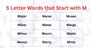 5 Letter Words that Start with M