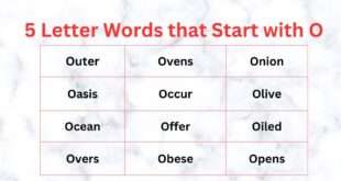 5 Letter Words that Start with O