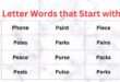 5 Letter Words that Start with P