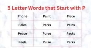 5 Letter Words that Start with P