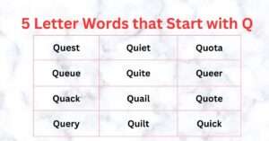 5 Letter Words that start with Q