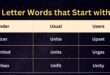 5 Letter Words that Start with U