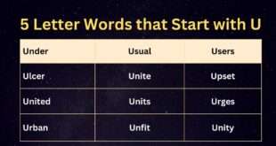 5 Letter Words that Start with U