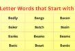 5 Letter Words that Start with b