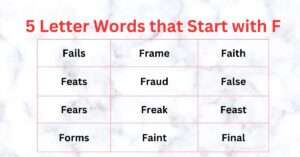 5 Letter Words that Start with F