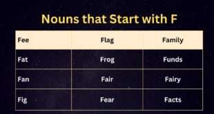 Nouns that start with f