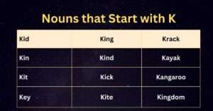 Nouns that start with K