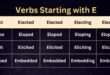 Verbs starting with E