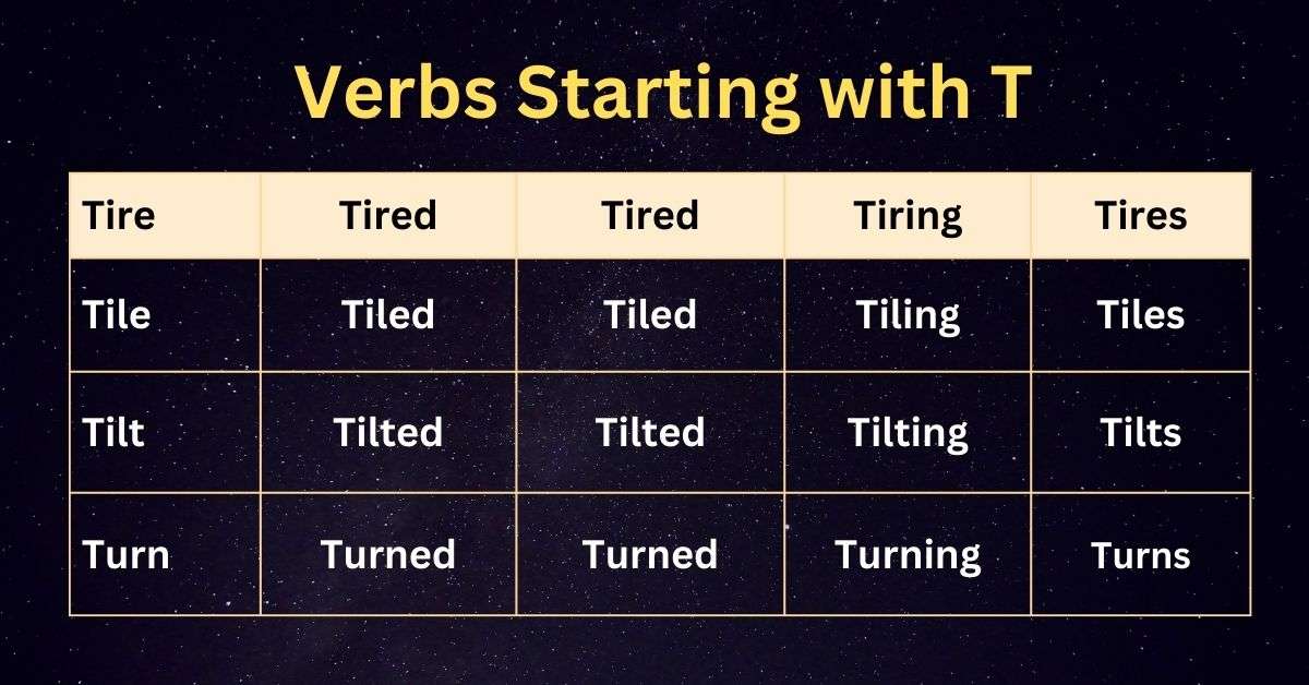 Verbs that Start with T