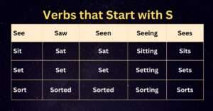 Verbs that Start with S