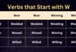 Verbs that start with W