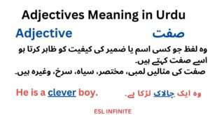 Adjectives Meaning in Urdu