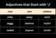 Adjectives that Start with J