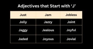 Adjectives that Start with J