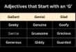Adjectives that start with an G