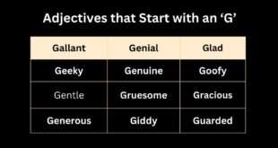 Adjectives that start with an G