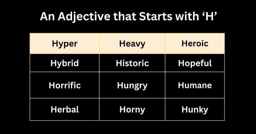 An Adjective that Starts with H