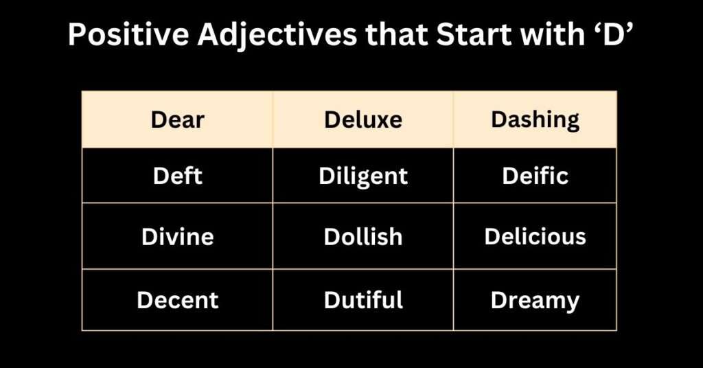 Positive Adjectives that Start with D