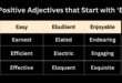 Positive Adjectives that Start with E