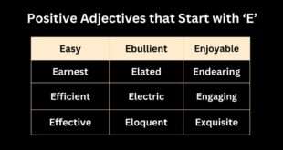 Positive Adjectives that Start with E