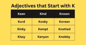 Adjectives that start with K