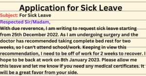 Application for Sick Leave