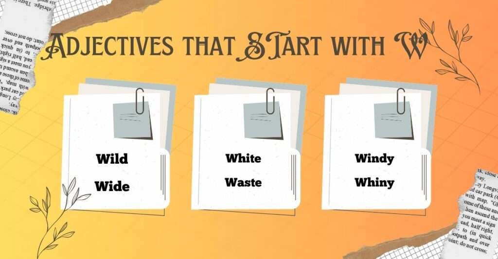 Adjectives starting with W