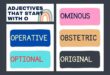 Adjectives that Start with O