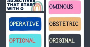 Adjectives that Start with O